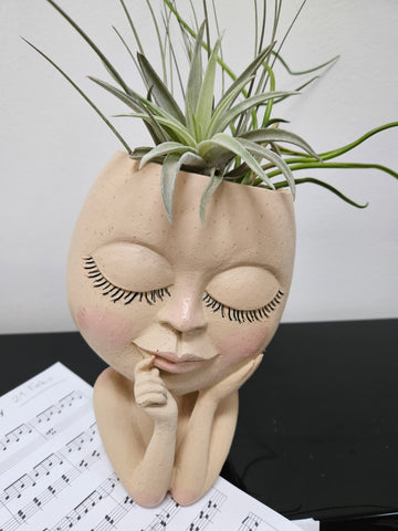 Dream Girl, statueta cu plante naturale aeriene Tillandsia