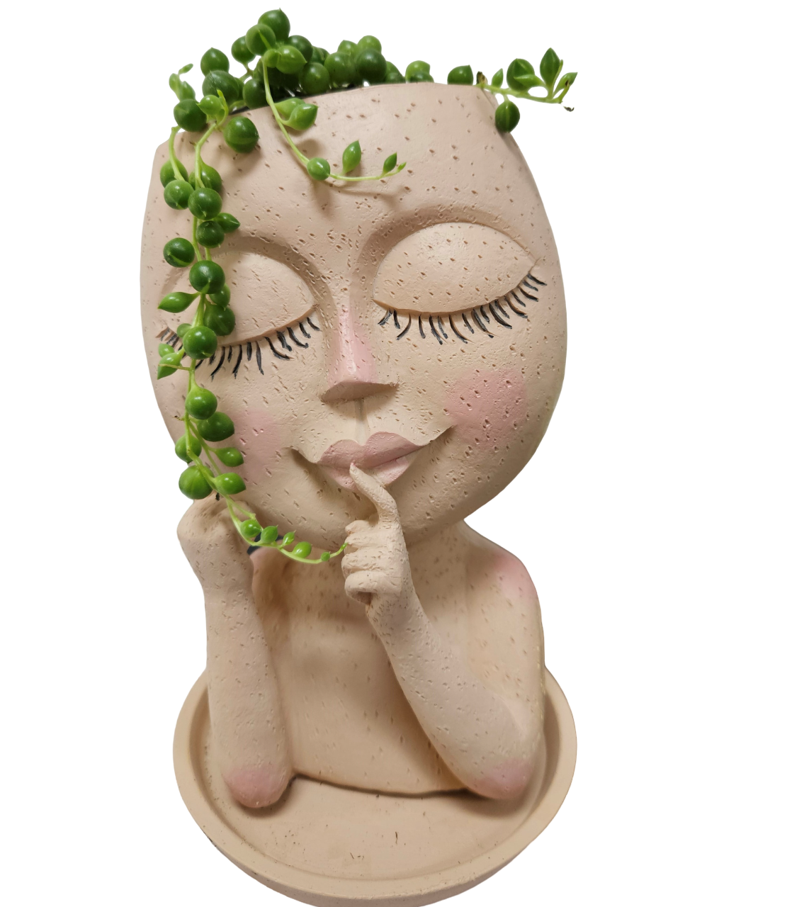 Happy Girl, statueta cu planta naturala Sirag de Perle